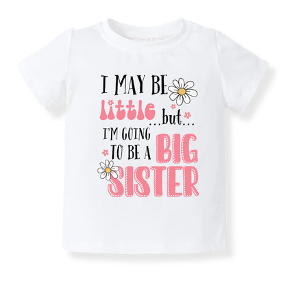 baby onesie onsie clothes girl boy funny newborn gifts outfit toddler infant jersey apparel daddy shirt baby shower kids unisex bodysuit little cute cool clothing mommy cotton newborn Little Siter Big Sister I May Be Little