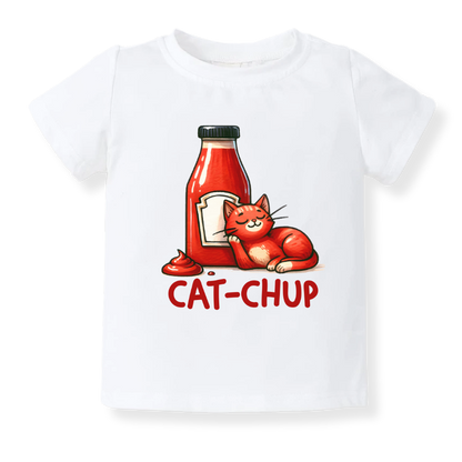 Cat-chup Funny Cat Baby Bodysuit – Cute Ketchup Kids T-Shirt Toddler Tee, Cat Lover Outfit