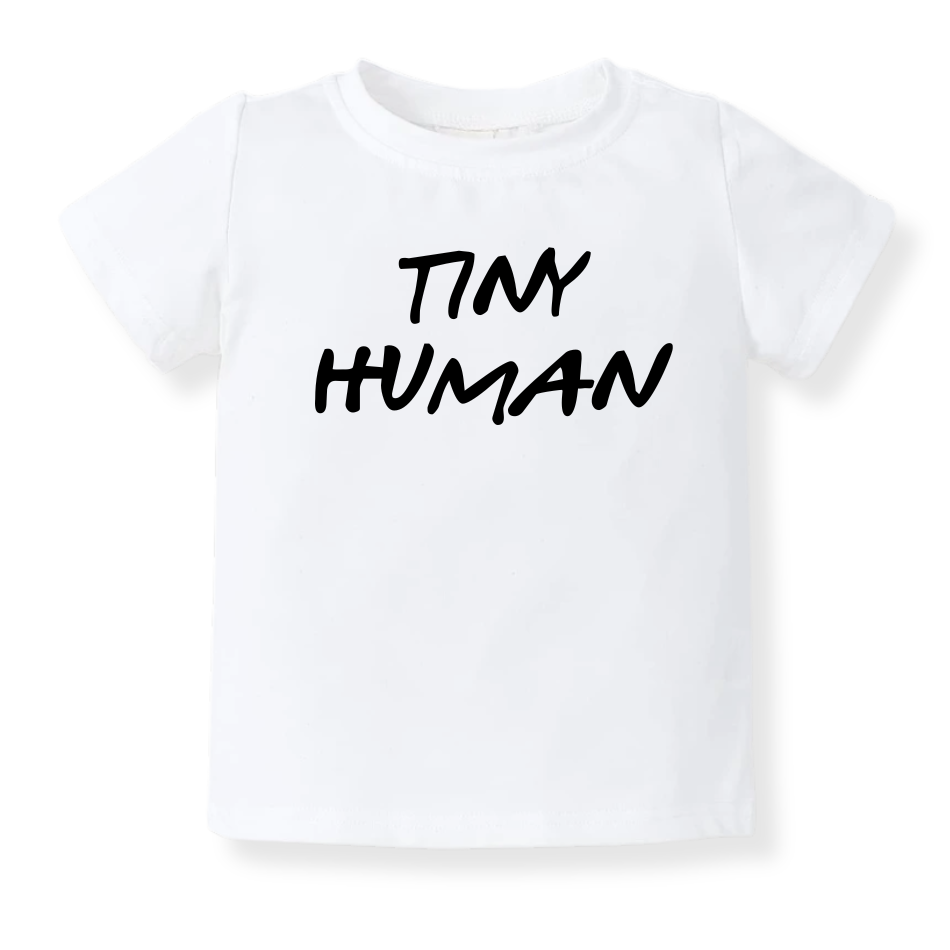 Tiny Human Cute Baby Bodysuit Funny Tshirt for Kids Toddler Tee Funny Baby Gift, Newborn Outfit