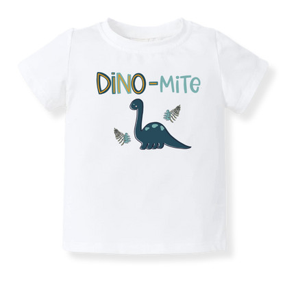 Dino-mite Dinosaur Tshirt Dino Baby Bodysuit Toddler & Kids T-Shirt, Dinosaur Outfit