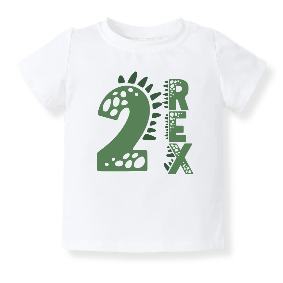 Two Rex Brithday Tshirt for Kids, 2nd Birthday Outfit for Boys Shirt, Dinosaur Tshirt T-Rex Tee