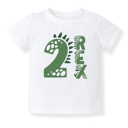 Two Rex Brithday Tshirt for Kids, 2nd Birthday Outfit for Boys Shirt, Dinosaur Tshirt T-Rex Tee