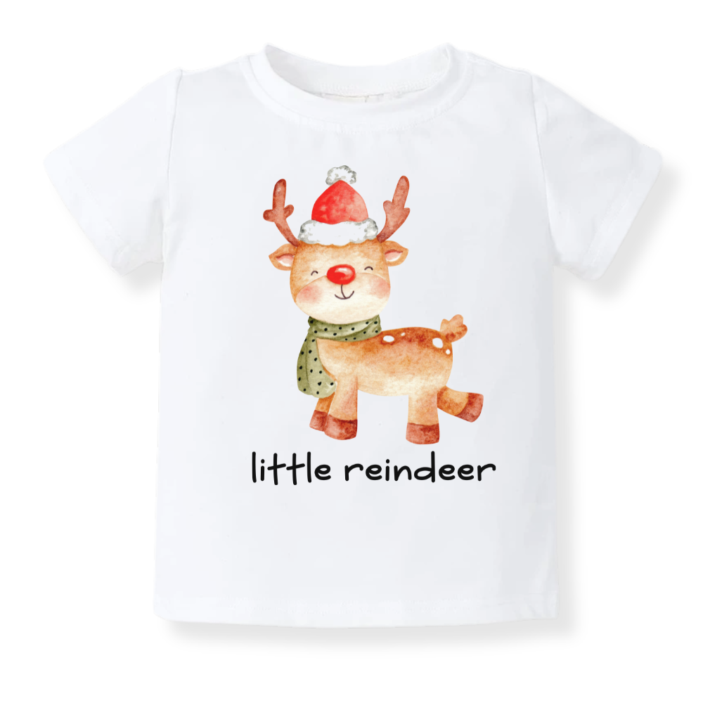 Little Reindeer Christmas Baby Bodysuit, Kids & Toddler T-Shirt – Cute Christmas Outfit