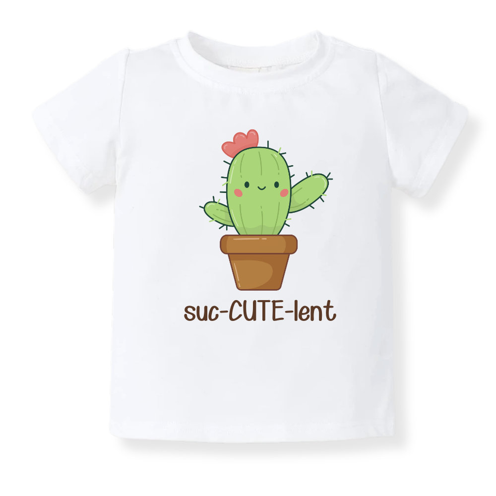Suc-CUTE-lent Baby Bodysuit, Cute Succulent Girls Tee