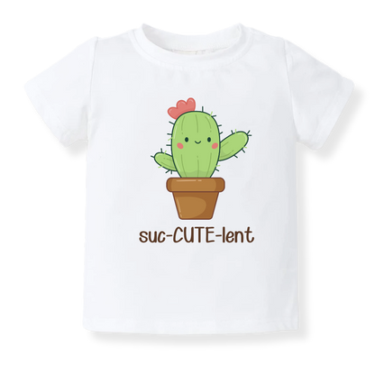 Suc-CUTE-lent Baby Bodysuit, Cute Succulent Girls Tee
