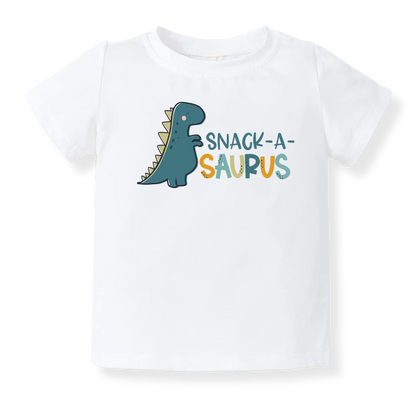 Snack-a-saurus Dinosaurs Baby Bodysuit Toddler & Kids T-Shirt, Dino Baby Clothes, Dino Shirt for Boys