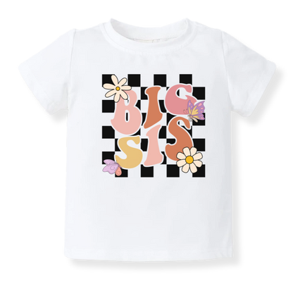 Retro Big Sis Tshirt Cute Sister Tee Big Sister Outfit for Girls