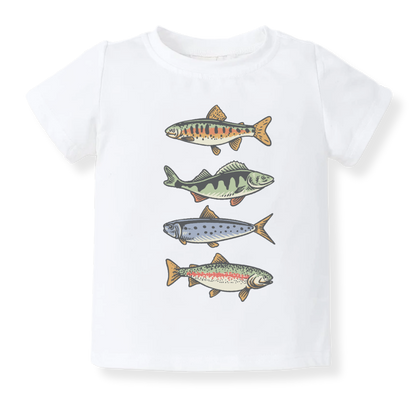 Trout Fish Baby Bodysuit Fishing Tshirt for Kids Toddler Tee Fishing Outfit Fish Sweater