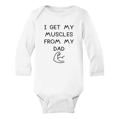 Baby Onesie® I Get My Muscles From My Dad Baby Shower Gift for Father's Day
