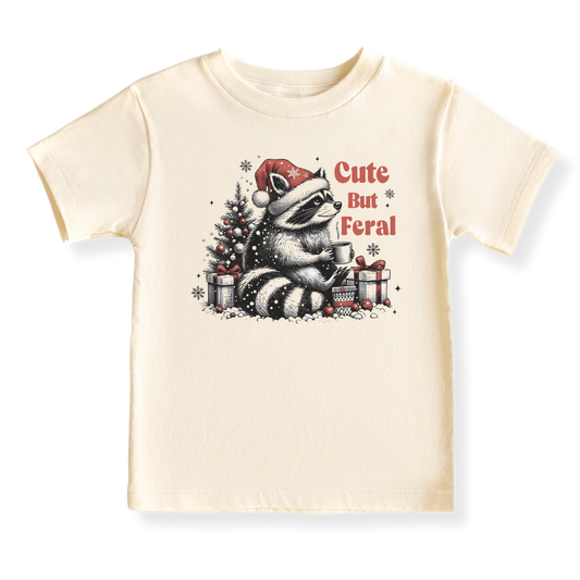 baby onesie onsie clothes girl boy funny newborn gifts outfit toddler infant apparel shirt baby shower kids unisex bodysuit little cute cool clothing christmas xmas merry and bright cute but feral racoon wild animals