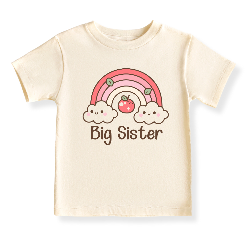 Big Sister Rainbow Tshirt for Girls, Matching Sister Outfit