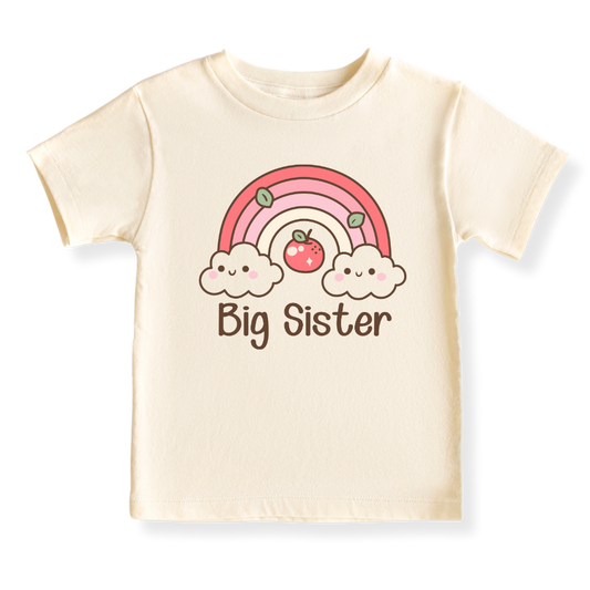 Big Sister Rainbow Tshirt for Girls, Matching Sister Outfit