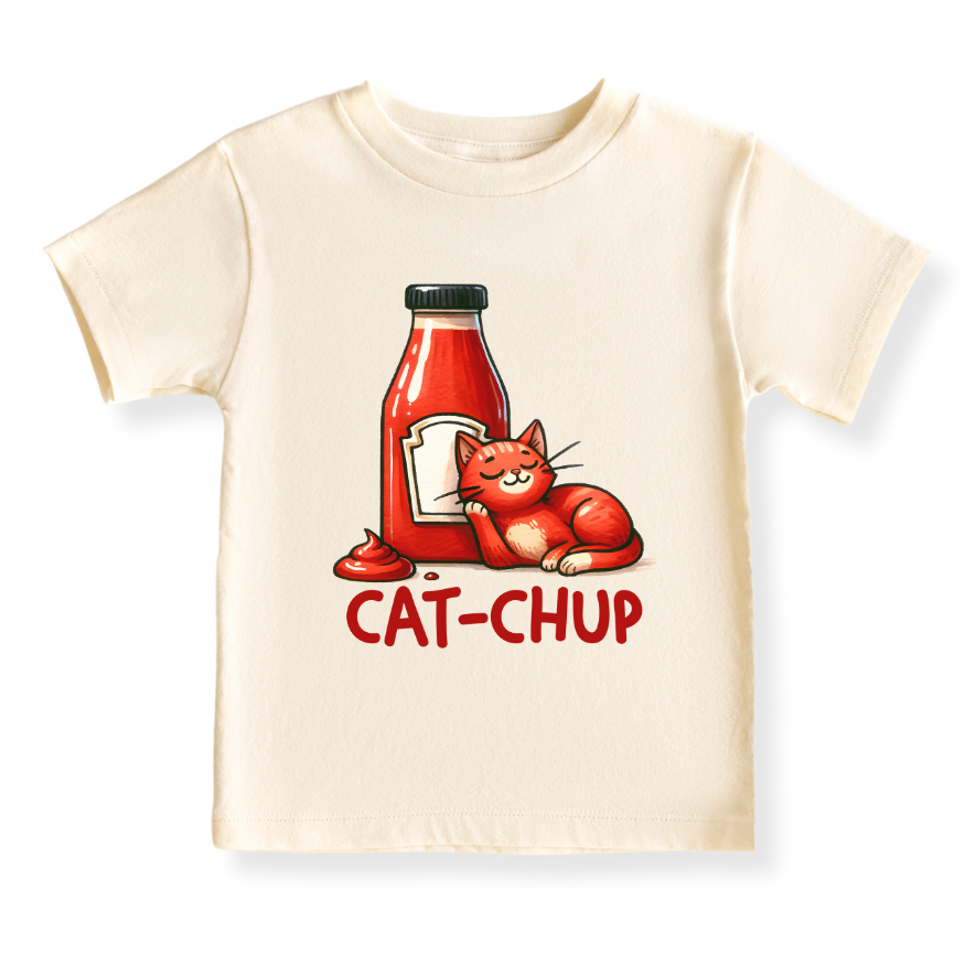 Cat-chup Funny Cat Baby Bodysuit – Cute Ketchup Kids T-Shirt Toddler Tee, Cat Lover Outfit