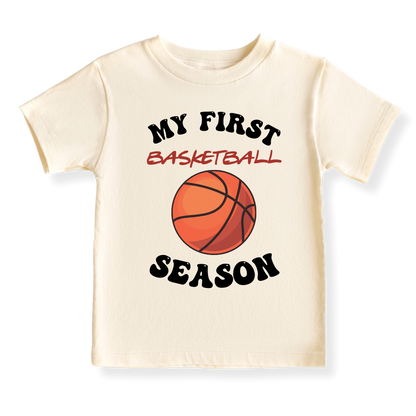My First Basketball Season Baby Bodysuit, Kids & Toddler T-Shirt – Sport Baby Gift for Basketball Fans