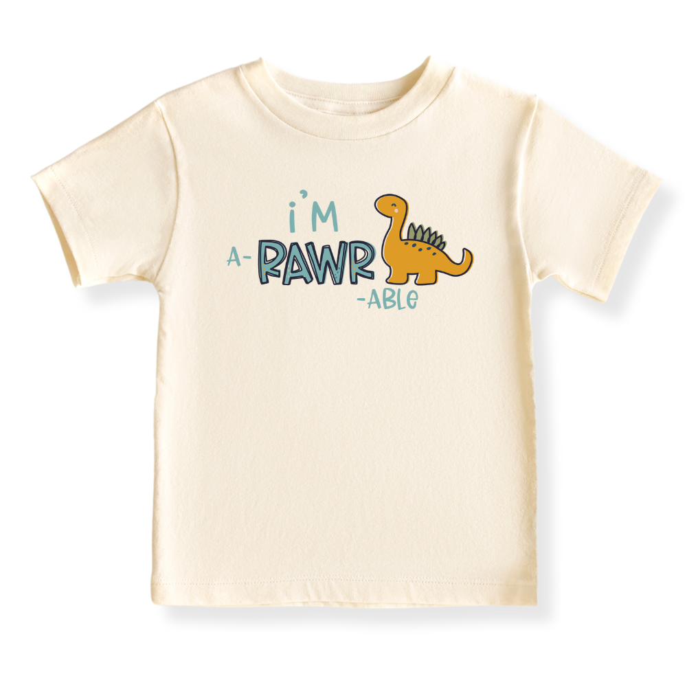 I'm A-Rawr-Able Dinosaur Tshirt Dino Baby Bodysuit Toddler & Kids T-Shirt, Dinosaur Outfit