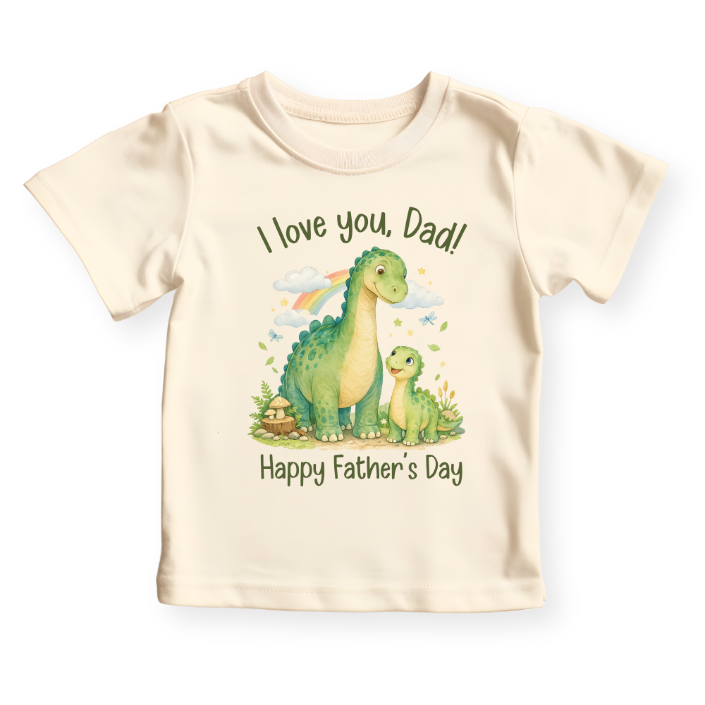 I Love You Dad - Happy Father's Day Dinosaur Baby Bodysuit - Family Outfit