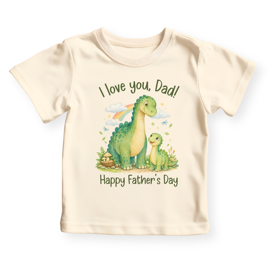 I Love You Dad - Happy Father's Day Dinosaur Baby Bodysuit - Family Outfit