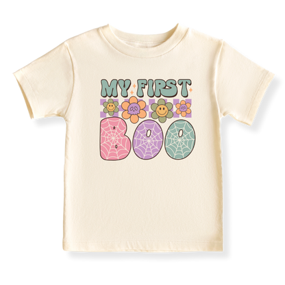 My First Halloween Baby Bodysuit, Halloween Toddler & Kids T-Shirt - 'My First Boo' Cute Ghost Graphic Tee