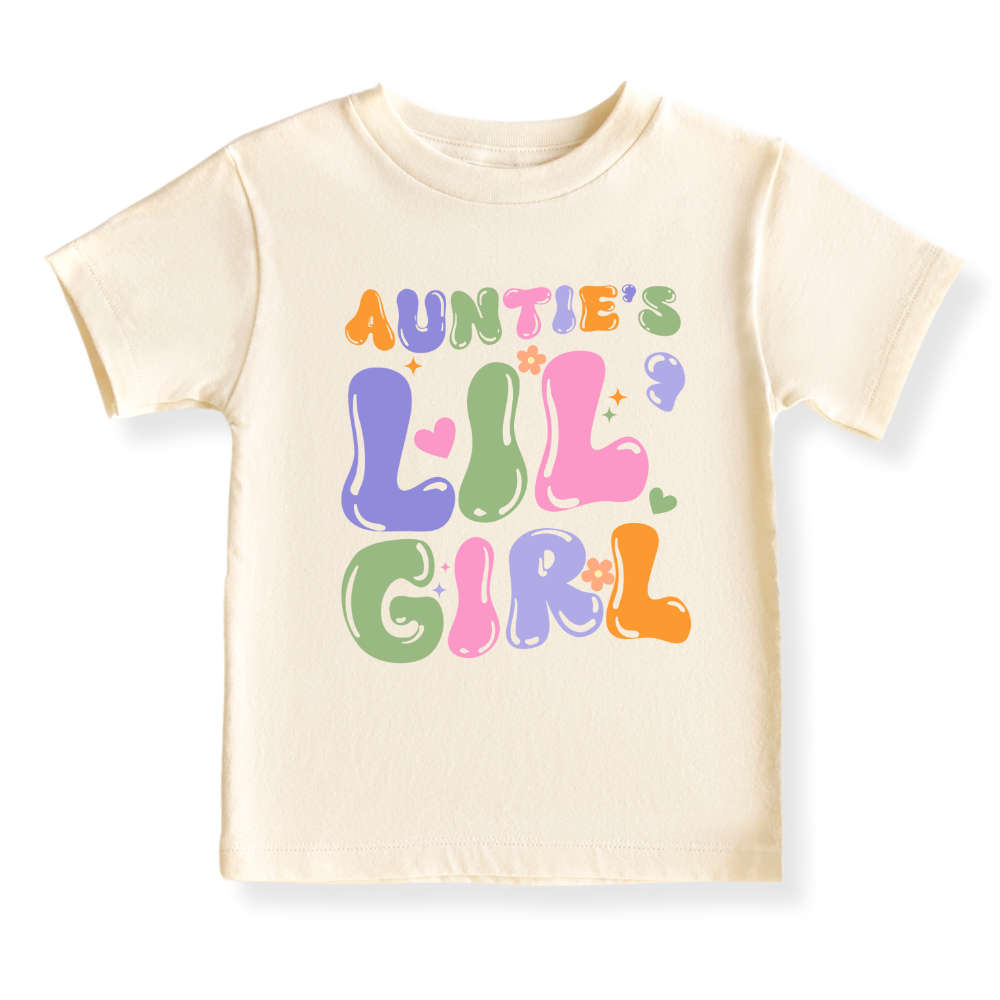 Auntie's Lil Girl Baby Bodysuit Toddler & Kids T-Shirt, Gift for Niece Tshirt Cute Girls Clothes