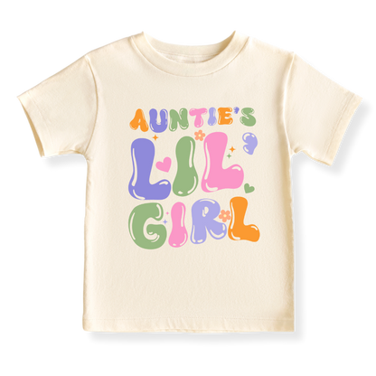 Auntie's Lil Girl Baby Bodysuit Toddler & Kids T-Shirt, Gift for Niece Tshirt Cute Girls Clothes