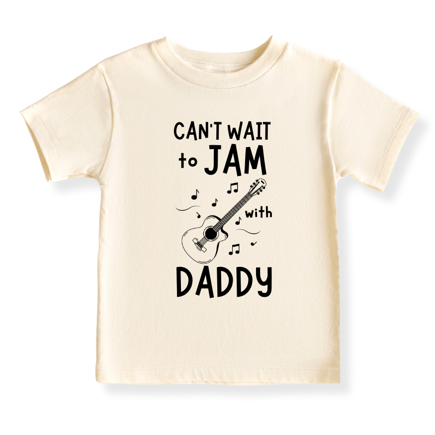 Baby Bodysuit, Kids & Toddler T-Shirt – 'Can't Wait to Jam with Daddy' Guitar Design Gift for New Dads