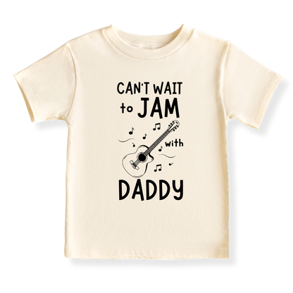 Baby Bodysuit, Kids & Toddler T-Shirt – 'Can't Wait to Jam with Daddy' Guitar Design Gift for New Dads