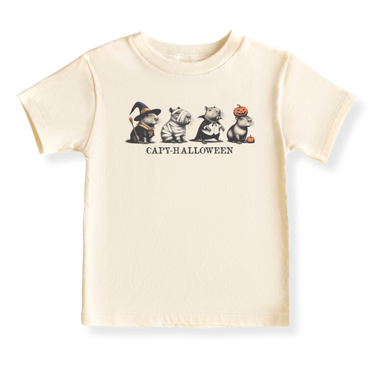 Capy-Halloween Baby Bodysuit Capybara Halloween Shirt for Kids Toddler Halloween Capybara T-Shirt Capybara Fall Outfit Halloween Shirt for Toddlers with Animals Baby Shower Gift for Newborn Clothes