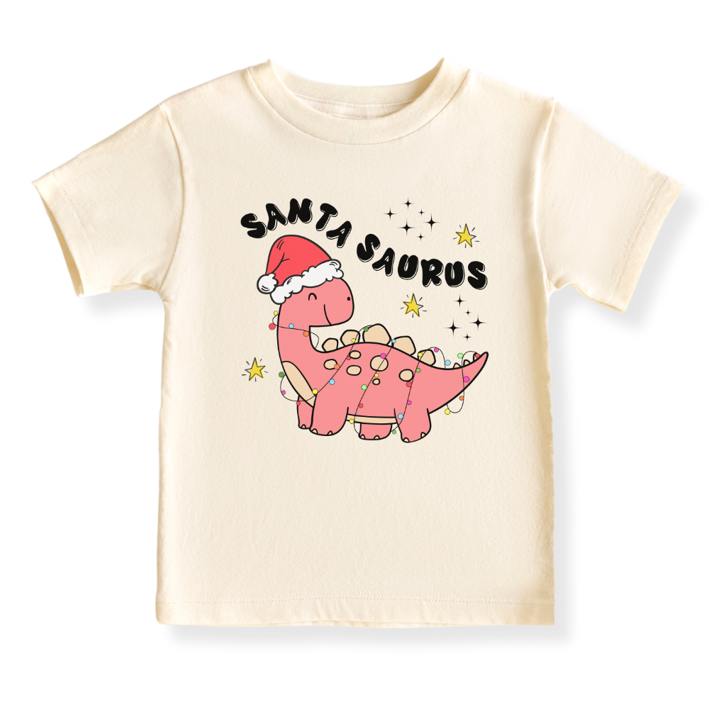 Santa Saurus Christmas Baby Bodysuit Toddler & Kids T-Shirt, Christmas Outfit for Girls Baby Clothes