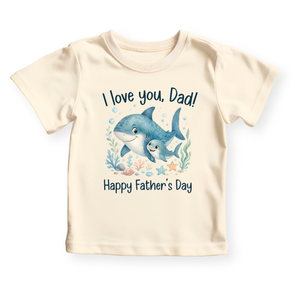 I Love You Dad - Happy Father's Day Shark Baby Bodysuit - Family Outfit