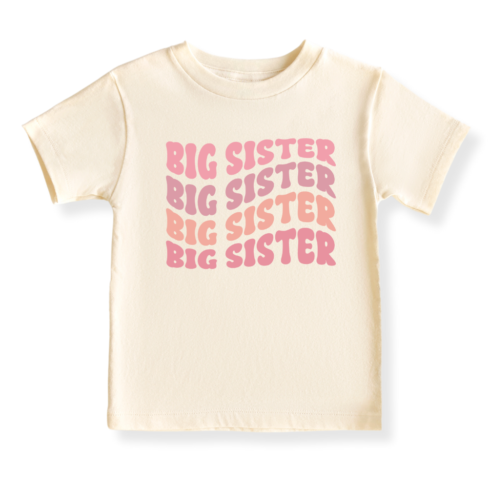 Big Sister Tshirt Pastel Pink Sister Shirt for Kids Siblings Tee, Big Sister To Be - Baby Sister Announcement