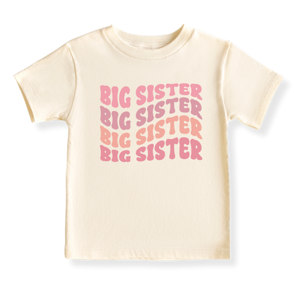 Big Sister Tshirt Pastel Pink Sister Shirt for Kids Siblings Tee, Big Sister To Be - Baby Sister Announcement