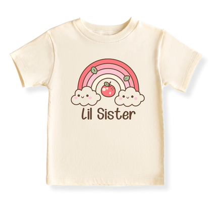 Lil Sister Rainbow Baby Bodysuit, Rainbow Sister Matching Tee