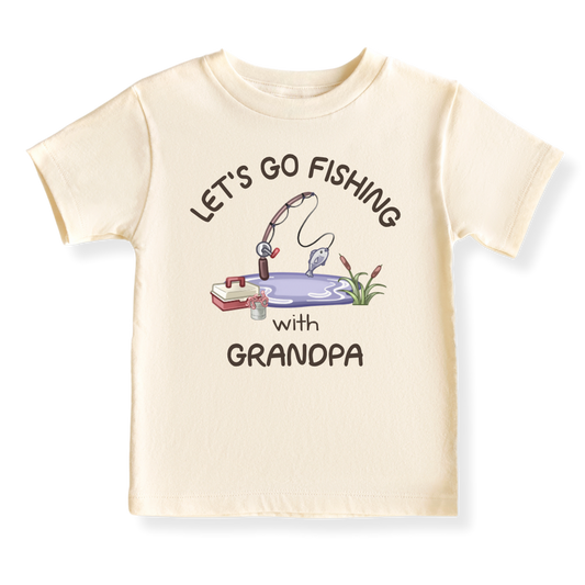 Let's Go Fishing with Grandpa Shirt – Baby Bodysuit, Toddler, Kids & Adult Matching Fishing Outfit