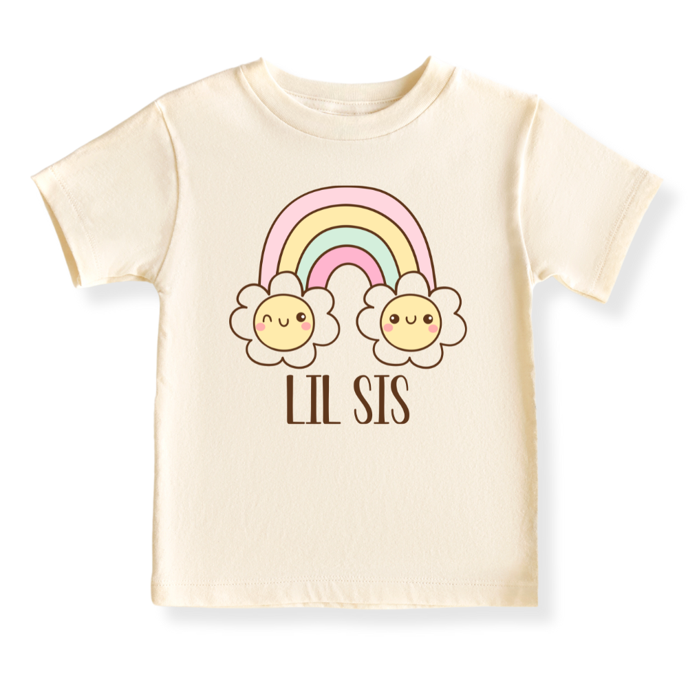 Lil Sis Baby Bodysuit, Flower Sister Matching Tshirt