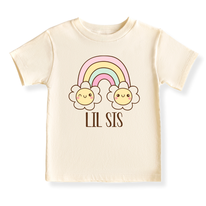 Lil Sis Baby Bodysuit, Flower Sister Matching Tshirt