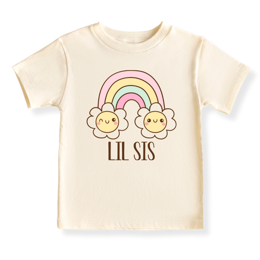 Lil Sis Baby Bodysuit, Flower Sister Matching Tshirt