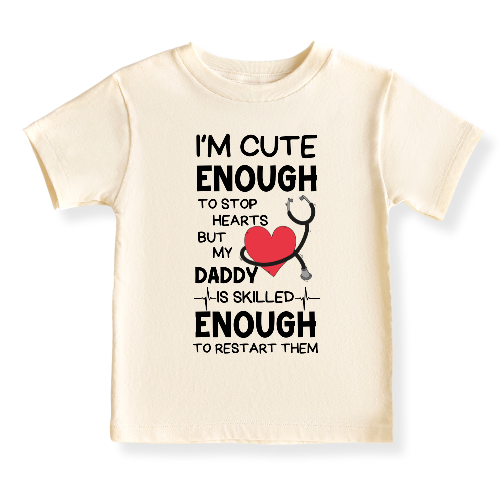Heart Surgeon Tshirt Gift for Dad, Cute Baby Bodysuit, Heart Doctor Shirt for Kids Toddler Tee