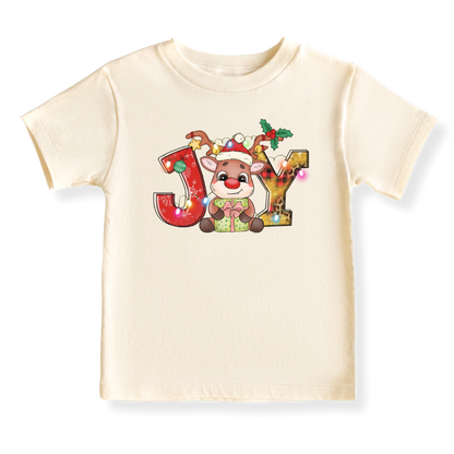 JOY Christmas Baby Bodysuit, Reindeer Kids & Toddler T-Shirt – Holiday Outfit for Boys and Girls