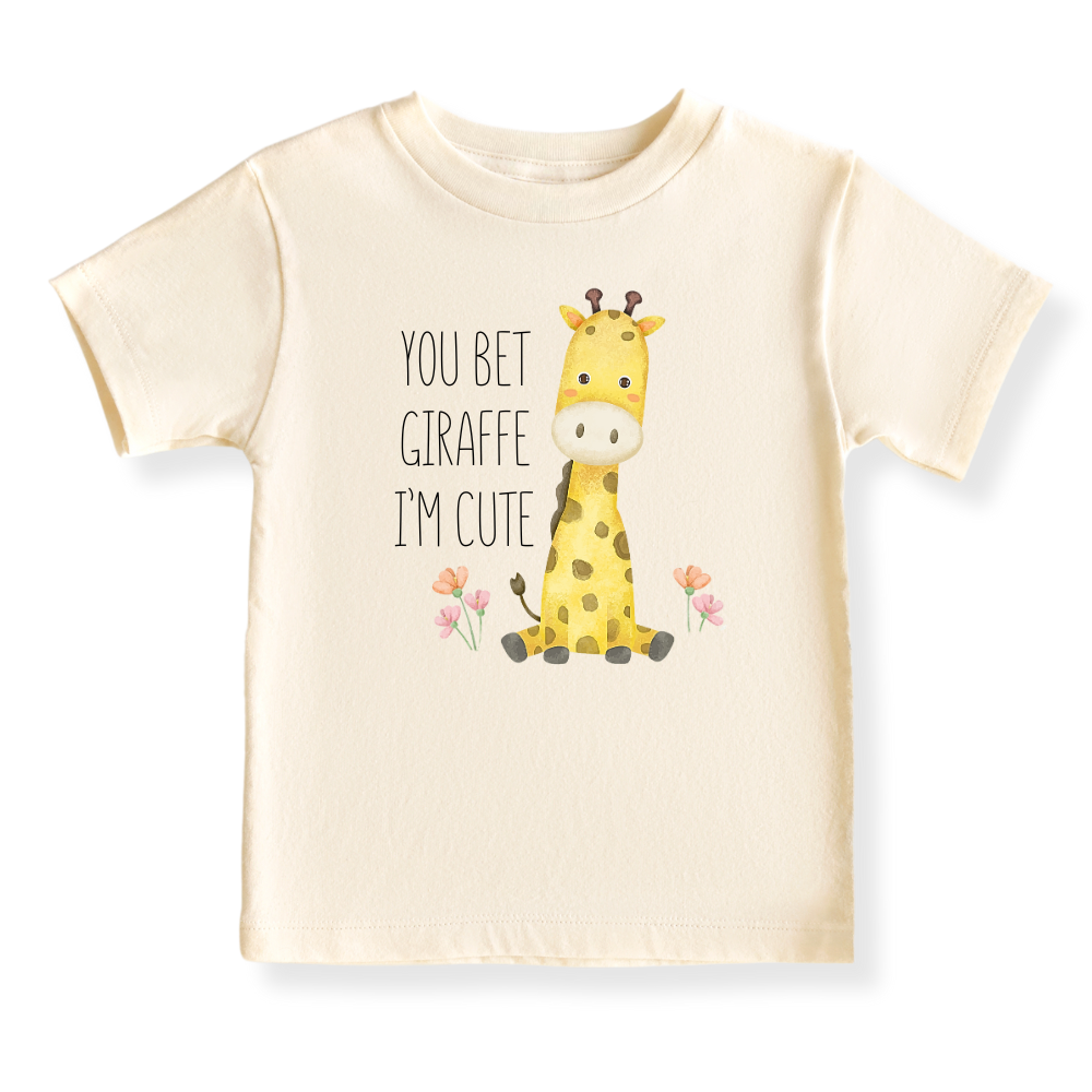 You Bet Giraffe I'm Cute Baby Bodysuit, Kids & Toddler T-Shirt – Funny Giraffe Animals Baby Clothes