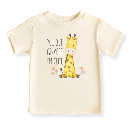 You Bet Giraffe I'm Cute Baby Bodysuit, Kids & Toddler T-Shirt – Funny Giraffe Animals Baby Clothes
