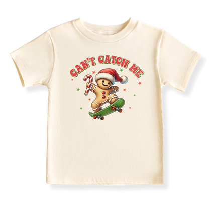 Can't Catch Me Tshirt Christmas Baby Bodysuit, Kids & Toddler T-Shirt – Doughmie Cookie Xmas Outfit