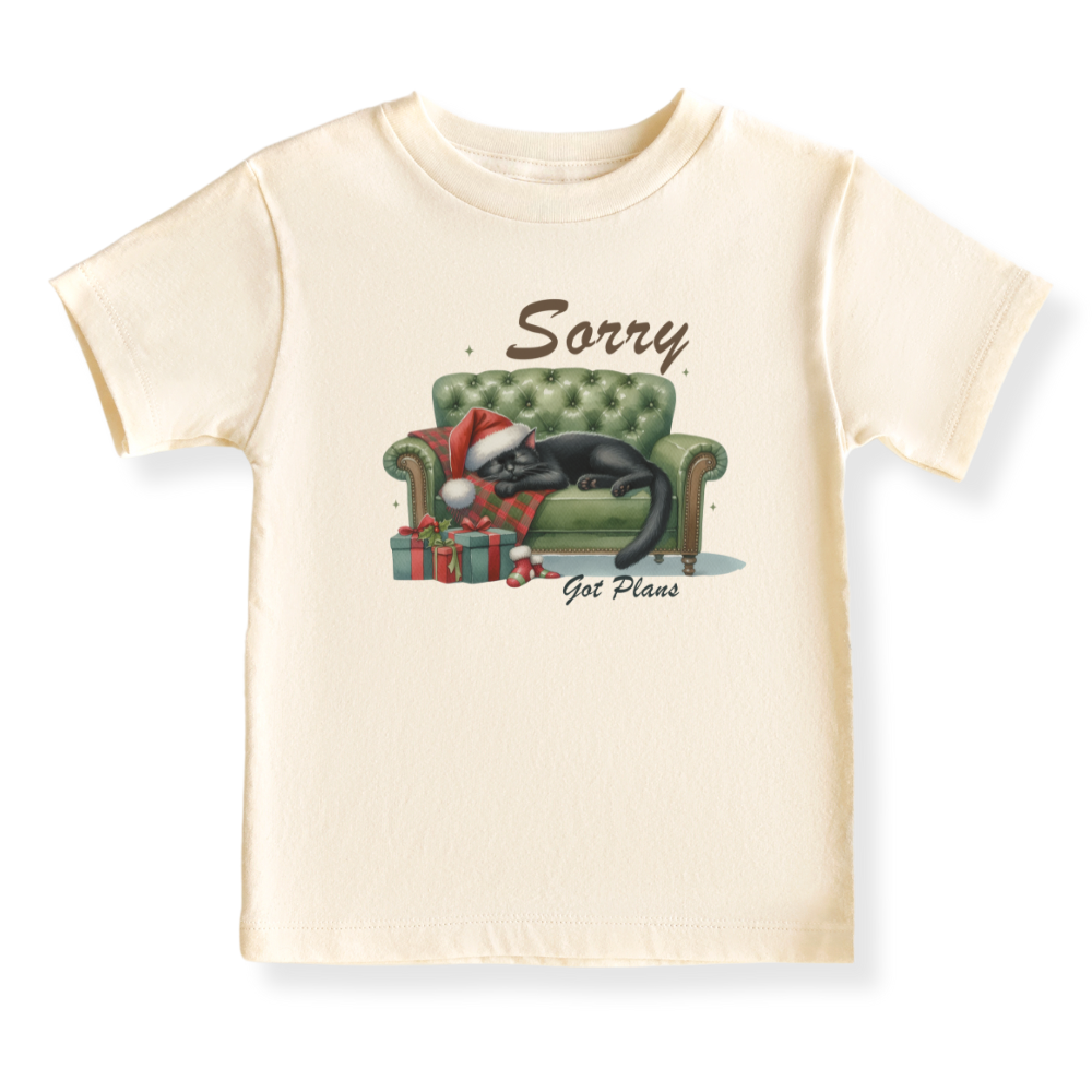 Sorry Got Plans Cat Christmas Baby Bodysuit Funny Tshirt for Kids Toddler Tee Christmas Gift for Baby Clothes