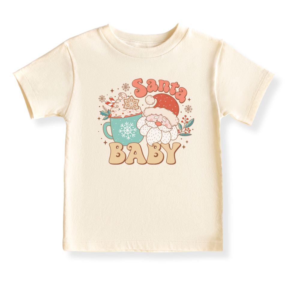 Christmas Santa Baby Bodysuit Cute Tshirt for Kids Toddler Tee Christmas Gift for Baby Clothes