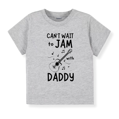Baby Bodysuit, Kids & Toddler T-Shirt – 'Can't Wait to Jam with Daddy' Guitar Design Gift for New Dads