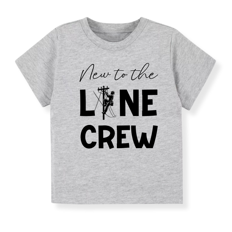 Baby Bodysuit, Kids & Toddler T-Shirt – 'New to the Line Crew' Utility & Lineman-Themed Baby Clothes