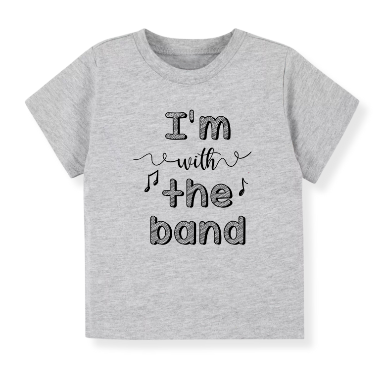 Baby Bodysuit, Kids & Toddler T-Shirt – 'I'm with the Band' Music Outfit Concert Baby Clothes for Boys, Girls