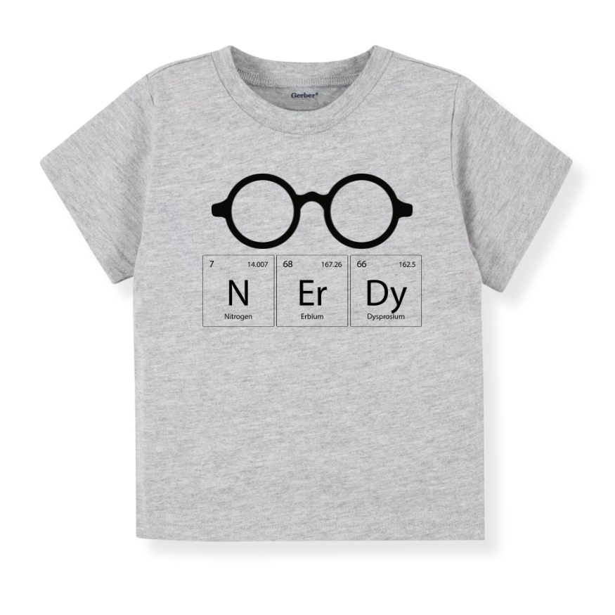 NERDY Periodic Table Funny Science Themed Outfit for Baby Bodysuit, Kids & Toddler Tsshirt