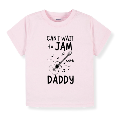 Baby Bodysuit, Kids & Toddler T-Shirt – 'Can't Wait to Jam with Daddy' Guitar Design Gift for New Dads