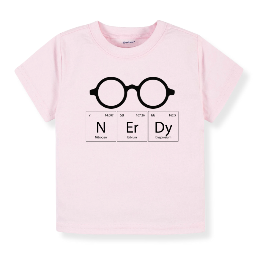 NERDY Periodic Table Funny Science Themed Outfit for Baby Bodysuit, Kids & Toddler Tsshirt