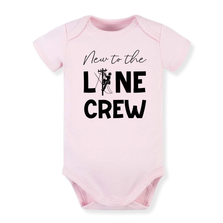 Baby Bodysuit, Kids & Toddler T-Shirt – 'New to the Line Crew' Utility & Lineman-Themed Baby Clothes